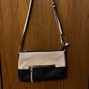 Carpisa Tan and black color-blocked convertible crossbody bag/clutch